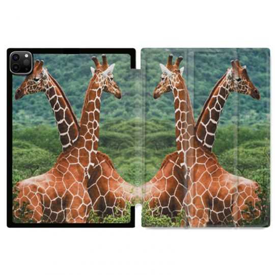 Housse Smart Cover pour Ipad 11 Pro 2020 Savane Girafe Duo