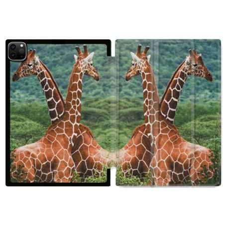 Housse Smart Cover pour Ipad 11 Pro 2020 Savane Girafe Duo