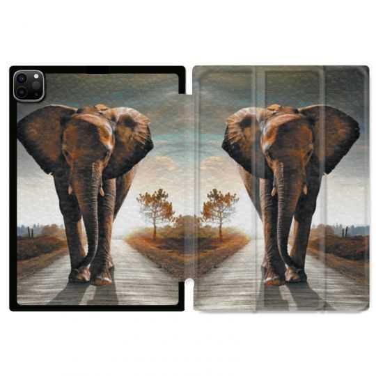 Housse Smart Cover pour Ipad 11 Pro 2020 Savane Elephant Route