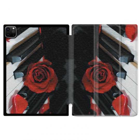 Housse Smart Cover pour Ipad 11 Pro 2020 Musique Rose Piano