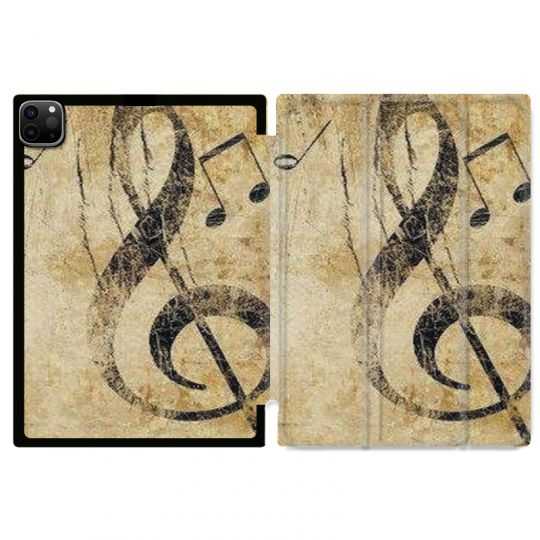 Housse Smart Cover pour Ipad 11 Pro 2020 Musique Clé Sol Vintage