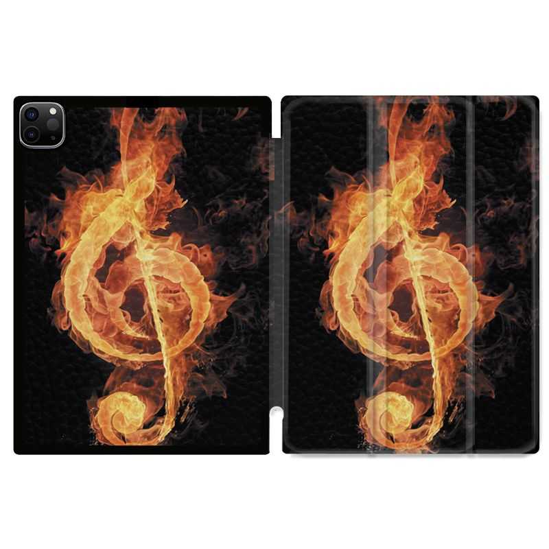 Housse Smart Cover pour Ipad 11 Pro 2020 Musique Clé Sol Feu N