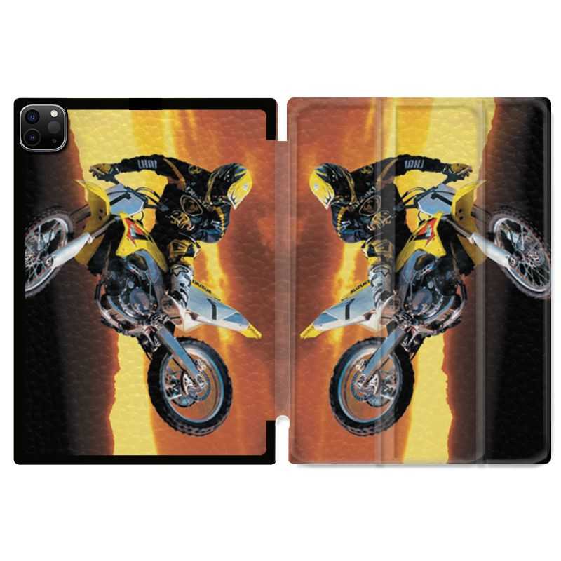Housse Smart Cover pour Ipad 11 Pro 2020 Moto Cross Noir