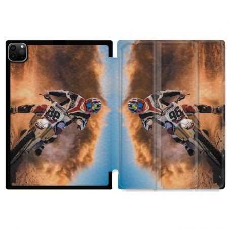 Housse Smart Cover pour Ipad 11 Pro 2020 Moto Cross Blanc