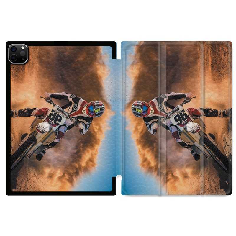 Housse Smart Cover pour Ipad 11 Pro 2020 Moto Cross Blanc