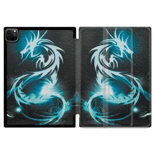 Housse Smart Cover pour Ipad 11 Pro 2020 Dragon Bleu