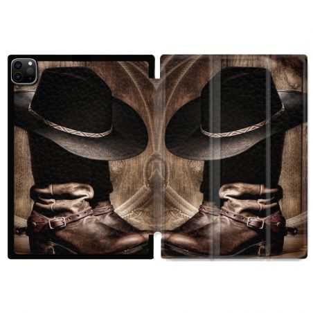 Housse Smart Cover pour Ipad 11 Pro 2020 Cow Boy Chapeau