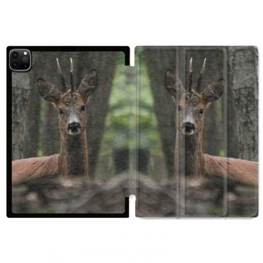 Housse Smart Cover pour Ipad 11 Pro 2020 Chasse Chevreuil Bois