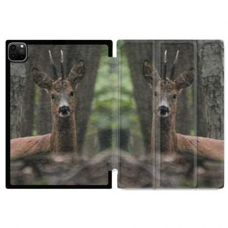 Housse Smart Cover pour Ipad 11 Pro 2020 Chasse Chevreuil Bois