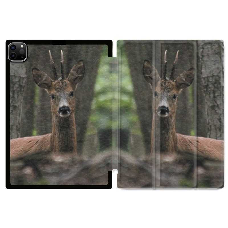 Housse Smart Cover pour Ipad 11 Pro 2020 Chasse Chevreuil Bois