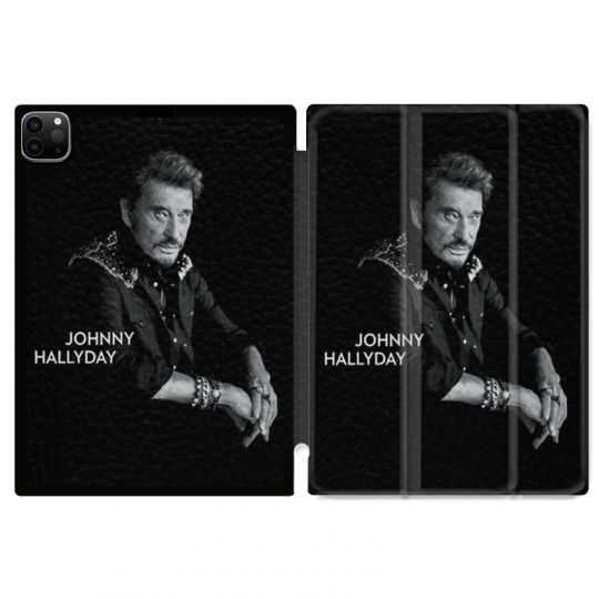 Housse Smart Cover pour Ipad 11 Pro 2020 Johnny Hallyday Noir