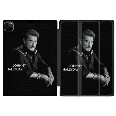Housse Smart Cover pour Ipad 11 Pro 2020 Johnny Hallyday Noir