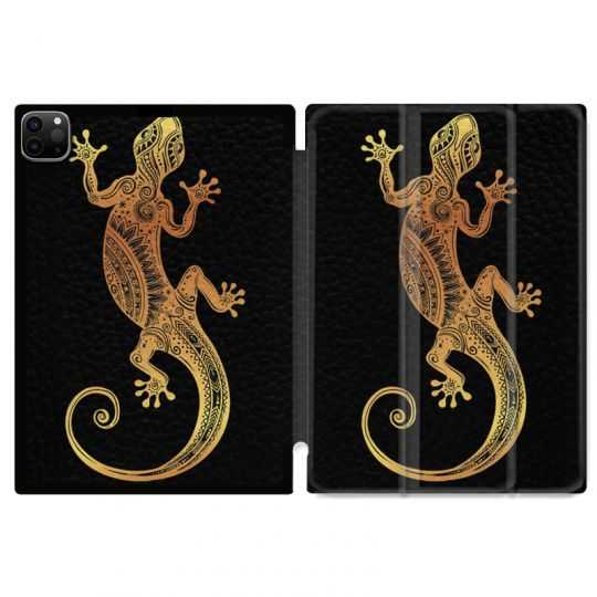 Housse Smart Cover pour Ipad 11 Pro 2020 Animaux Maori Lezard Noir