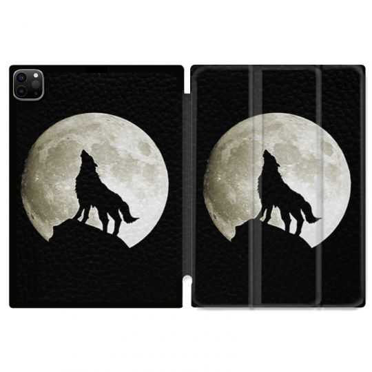 Housse Smart Cover pour Ipad 11 Pro 2020 Loup Noir