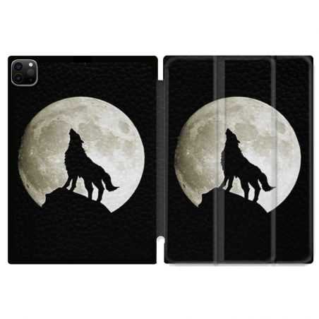 Housse Smart Cover pour Ipad 11 Pro 2020 Loup Noir