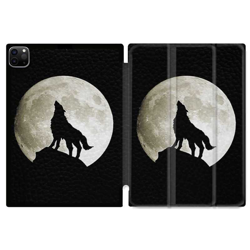 Housse Smart Cover pour Ipad 11 Pro 2020 Loup Noir