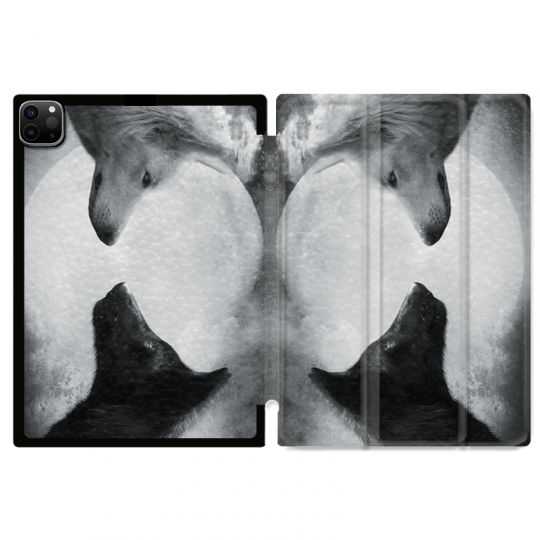 Housse Smart Cover pour Ipad 11 Pro 2020 Loup Duo