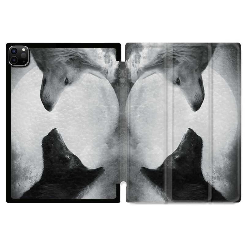 Housse Smart Cover pour Ipad 11 Pro 2020 Loup Duo