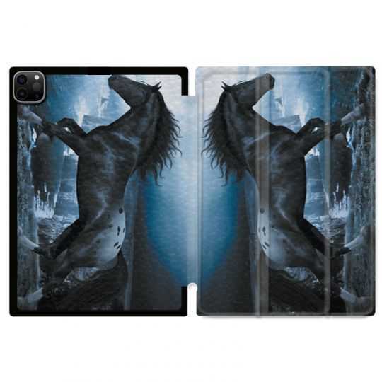 Housse Smart Cover pour Ipad 11 Pro 2020 Cheval Noir