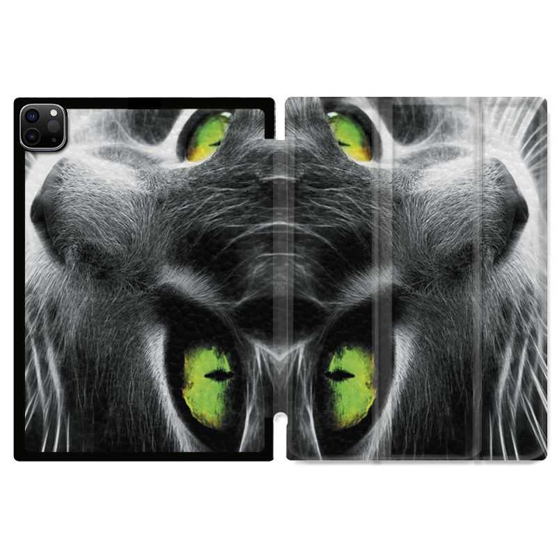 Housse Smart Cover pour Ipad 11 Pro 2020 Chat Vert