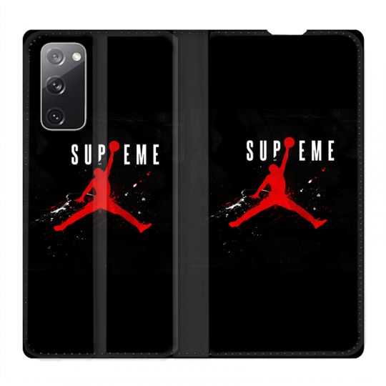 Housse Cuir Portefeuille Pour Samsung Galaxy S20 FE / S20FE Jordan Supreme Noir