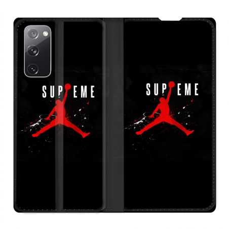 Housse Cuir Portefeuille Pour Samsung Galaxy S20 FE / S20FE Jordan Supreme Noir