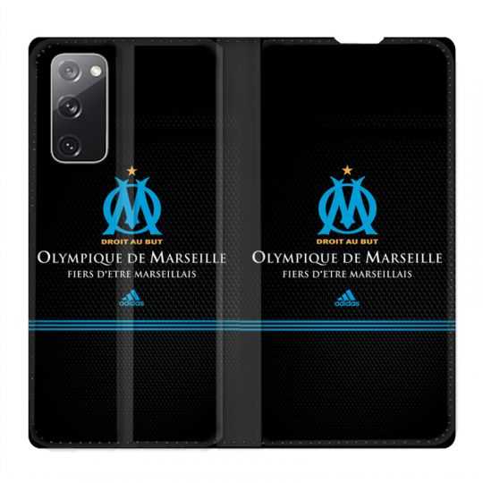 Housse Cuir Portefeuille Pour Samsung Galaxy S20 FE / S20FE Olympique Marseille OM Fier etre Marseillais
