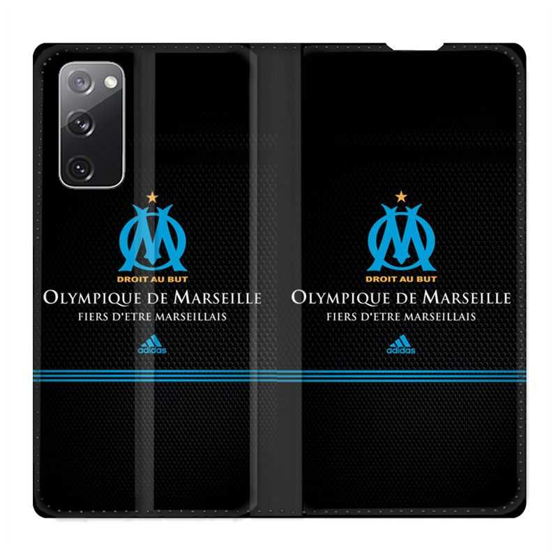 Housse Cuir Portefeuille Pour Samsung Galaxy S20 FE / S20FE Olympique Marseille OM Fier etre Marseillais