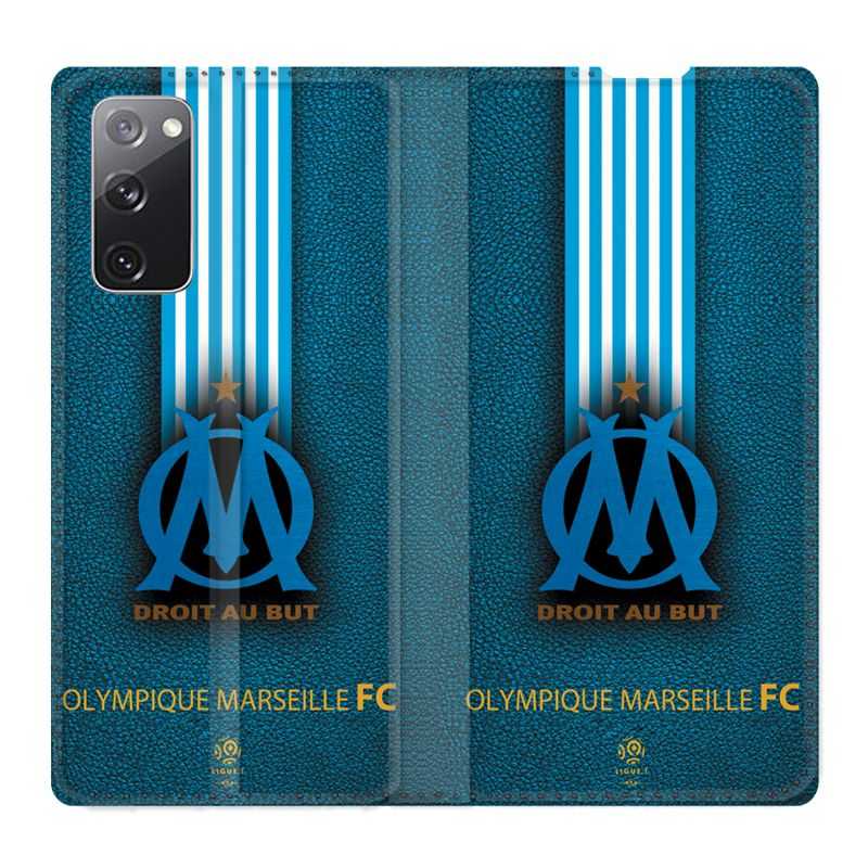 Housse Cuir Portefeuille Pour Samsung Galaxy S20 FE / S20FE Olympique Marseille OM Bande