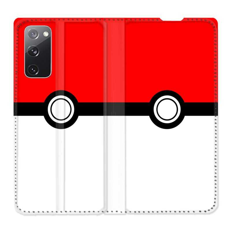 Housse Cuir Portefeuille Pour Samsung Galaxy S20 FE / S20FE Pokemon Pokeball
