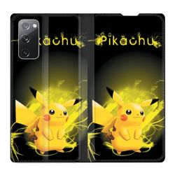 Housse Cuir Portefeuille Pour Samsung Galaxy S20 FE / S20FE Pokemon Pikachu Eclair