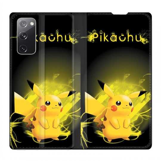 Housse Cuir Portefeuille Pour Samsung Galaxy S20 FE / S20FE Pokemon Pikachu Eclair