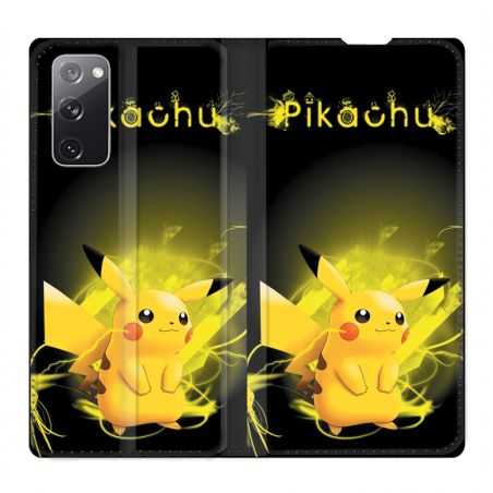 Housse Cuir Portefeuille Pour Samsung Galaxy S20 FE / S20FE Pokemon Pikachu Eclair