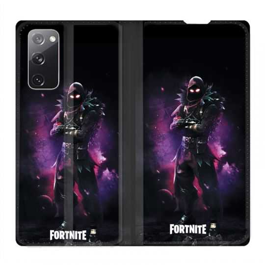 Housse Cuir Portefeuille Pour Samsung Galaxy S20 FE / S20FE Fortnite Raven