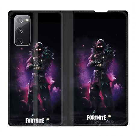 Housse Cuir Portefeuille Pour Samsung Galaxy S20 FE / S20FE Fortnite Raven