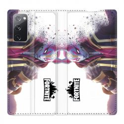 Housse Cuir Portefeuille Pour Samsung Galaxy S20 FE / S20FE Fortnite Blanc