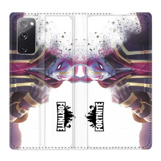 Housse Cuir Portefeuille Pour Samsung Galaxy S20 FE / S20FE Fortnite Blanc