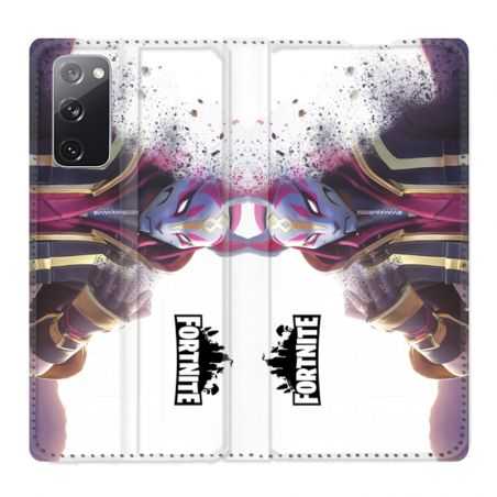 Housse Cuir Portefeuille Pour Samsung Galaxy S20 FE / S20FE Fortnite Blanc