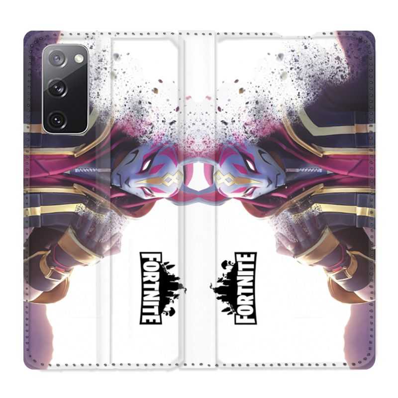 Housse Cuir Portefeuille Pour Samsung Galaxy S20 FE / S20FE Fortnite Blanc