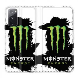 Housse Cuir Portefeuille Pour Samsung Galaxy S20 FE / S20FE Monster Energy Tache