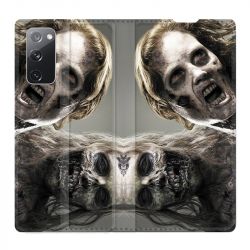 Housse Cuir Portefeuille Pour Samsung Galaxy S20 FE / S20FE Zombie Blanc