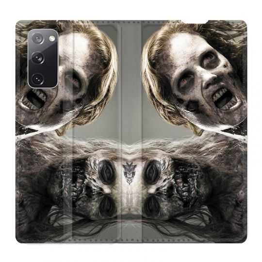 Housse Cuir Portefeuille Pour Samsung Galaxy S20 FE / S20FE Zombie Blanc
