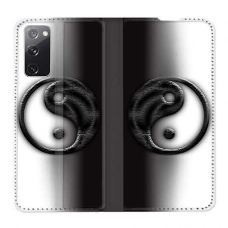 Housse Cuir Portefeuille Pour Samsung Galaxy S20 FE / S20FE Yin Yang 3d