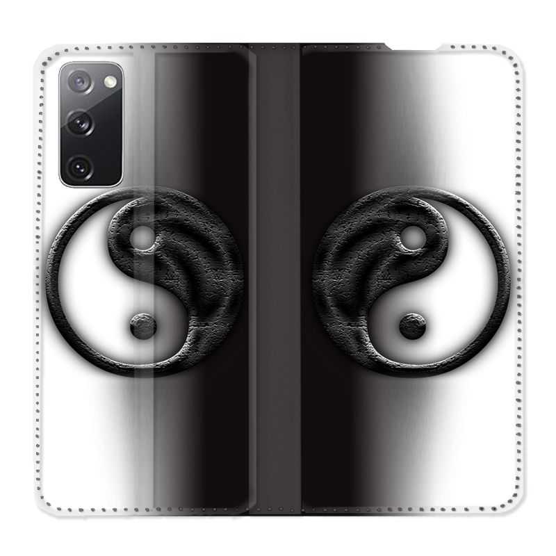 Housse Cuir Portefeuille Pour Samsung Galaxy S20 FE / S20FE Yin Yang 3d