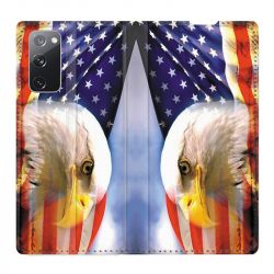 Housse Cuir Portefeuille Pour Samsung Galaxy S20 FE / S20FE Amerique USA Aigle