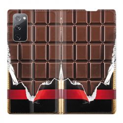Housse Cuir Portefeuille Pour Samsung Galaxy S20 FE / S20FE Trompe Oeil Chocolat