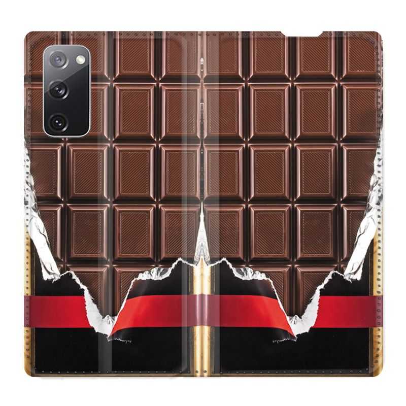 Housse Cuir Portefeuille Pour Samsung Galaxy S20 FE / S20FE Trompe Oeil Chocolat