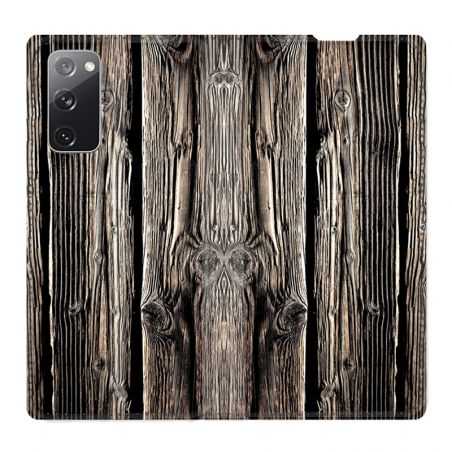 Housse Cuir Portefeuille Pour Samsung Galaxy S20 FE / S20FE Texture Bois
