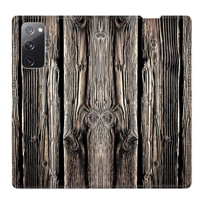 Housse Cuir Portefeuille Pour Samsung Galaxy S20 FE / S20FE Texture Bois