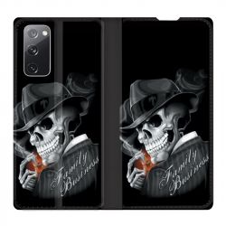 Housse Cuir Portefeuille Pour Samsung Galaxy S20 FE / S20FE Tete de Mort family business